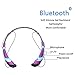 Bluetooth Earphone Neckband Headphones,V4.2 Stereo Noise Cancelling Wireless Headset, Sport Neckband Style Magnetic Earbuds with Mic for iPhone Series and Android Phones (Purple)