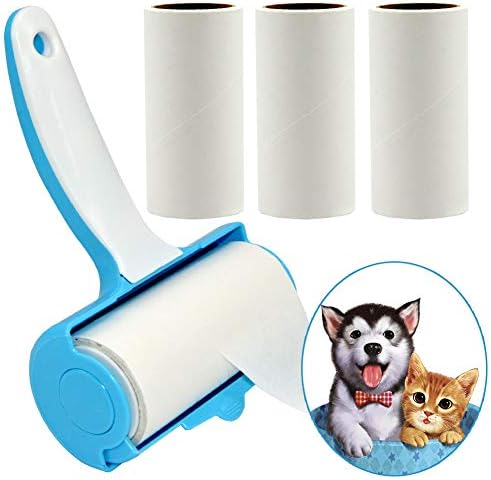 FREUDE Lint Roller Reusable Sticky Rollers 4 Refills (240 Sheets/4inch Wide) Extra Sticky Lint Roller Easy to Remove Sheets Durable Handle & Dust Cover