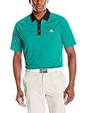adidas Golf Men's Climachill 3-Stripes Polo Shirt, EQT Green/Black, Small