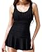 Wantdo Women's Solid Swimwear Convertible Tummy-Control Swimdress