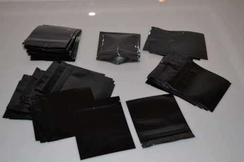 100pcs BlackBags Black Zip Lock Mylar Top Feeding Bags 3x4 inch.