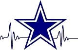 HEARTBEAT Star Cowboys Dallas Decal 3.5 inches tall