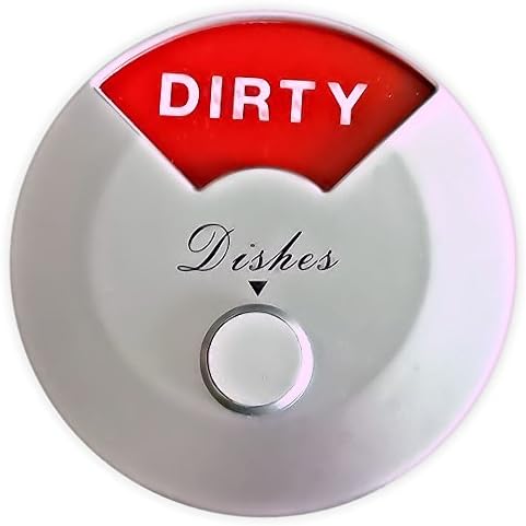 Premium round magnetic dishwasher sign 3.8" wide silver sliding dirty/clean sign single unit