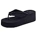 HP95(TM) Women's Beach Shoes, Toweling Sandal,Platform Wedges, Girl's Flip Flops (6.5#, Black)