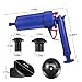 Air Power Drain Blaster Gun,Toilet Plunger,High Pressure Powerful Manual Sink Plunger Opener Cleaner Pump,Suitable for Bath Toilets,Bathroom,Shower,Kitchen Clogged Pipe Bathtub(Blue)