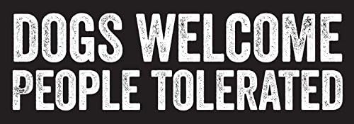 Dogs Welcome Wooden Sign