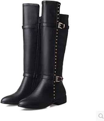 Amazon Com Knee High Boot Women Flat Winter Long Boots Martin Style Winter Warm Long Boots Knee High