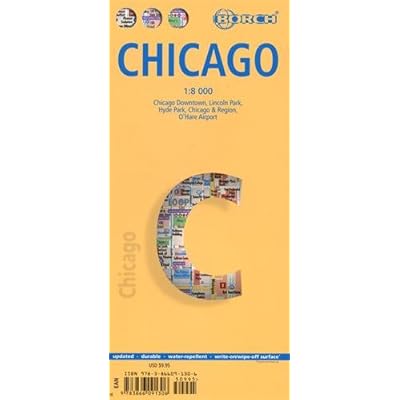 Chicago, plano callejero plastificado. Escala 1:8.000. Borch.