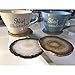 Kooalo Agate Coasters- Set of 4 Unique and Beautiful Drink Coasters from Round Brazilan Agate Geodes.