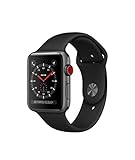 Apple SmrtWatc 12-42mm Watch Series 3 - GPS+Cellular - Space Gray Aluminum Case with Black Sport Band - 42mm
