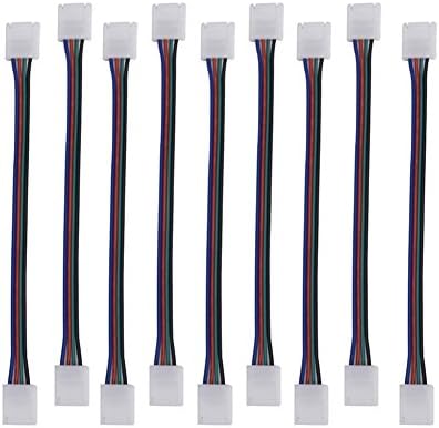 OneCreation 2x10PCS LED 5050 RGB Strip Light Connector 4 Conductor 10 mm Wide Strip to Strip Jumper