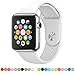 FanTEK Apple Watch Band - Soft Silicone Sport Style Replacement Iwatch Strap for Apple Wrist Watch 42mm Models M/L Size, White
