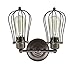 CLAXY Ecopower Vintage Style 2-Lights Industrial Oil Rubbed Bronze Mini Wire Cage Wall Sconce