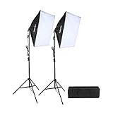 CRAPHY 700W 5500K Photography Studio Soft Box Lighting Kit Continuous Light Equipment for Portrait Video Shooting (20x28