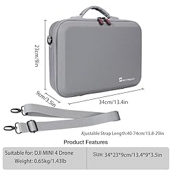 SKYREAT Mini 4 Pro RC 2 Case, Portable PU Leather