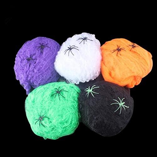 Anditoy 5 Colors Spider Web with 10 Fake Spiders for Halloween Indoor & Outdoor Decorations