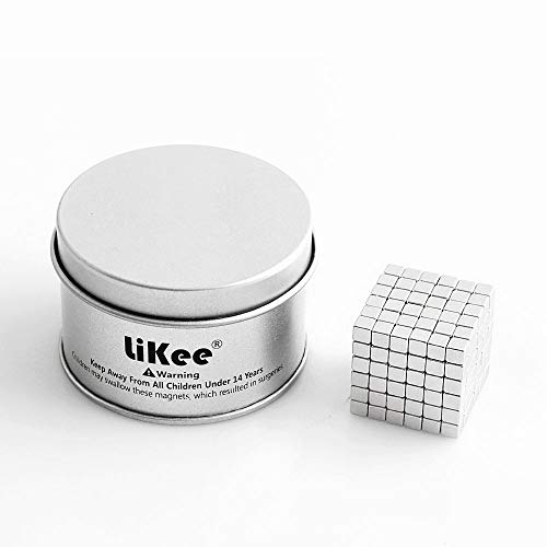LiKee 5MM 216 Pieces Magnetic Sculpture Magnet Building Blocks Fidget Gadget Toys for Stress Relief, Office and Home Desk Decor, Cool Gadget for Adult,Man,Women (Silver, 5mm) - Thumbnail 5
