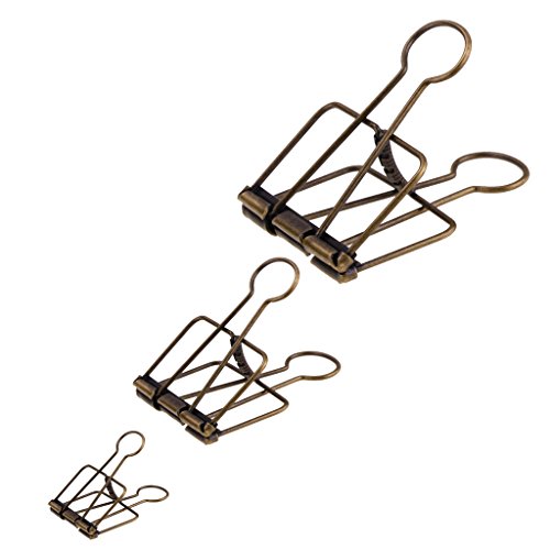 image for Homyl Pack of 5 Pieces Metal Wire Binder Clips,Hollow Out Paper Organi