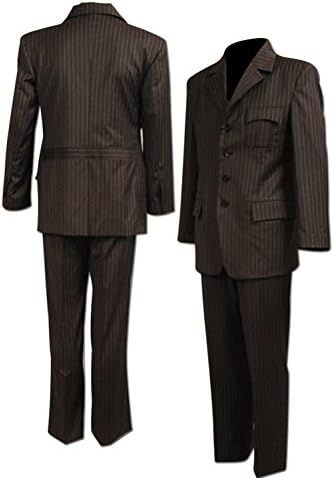 Allten Men's Cosplay Costume Dr Brown Pinstripe Suit Blazer Pants
