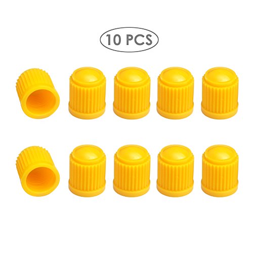 10 PCS Tire Valve Stem Cap-TPMS Safe Anti-Rust f/ Schrader Valve 8V1-Cruiser Bike Motorcycle Car Electric Car SUV ATV/UTV RV Minivan Truck Golf Cart BMX Moped Trailer Mower Stroller (Orange)