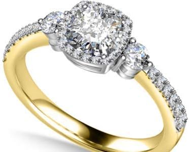 Addamas 1.50Ct Cushion Cut Solitaire Diamond Wedding Ring Solid Gold Engagement Rings For Womens