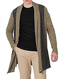 H2H Mens Casual Cardigan Ruffle Shawl Collar Long
