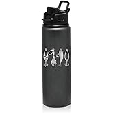 25 oz Water Bottle Sports Travel Mug Gift Fishing Lures (Charcoal)