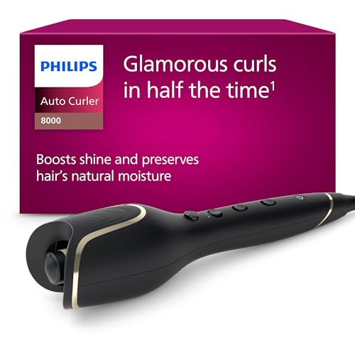 Philips série 8000 - boucleur automatique, 27 options de style différentes, noir, modèle BHB876/00