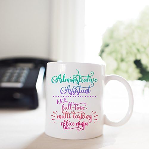 PAVULI - Administrative Assistant Gift | Administrative Assistant Mug | Full-time Multitasking Office Ninja | Gift for Secretary | Receptionist Gift.