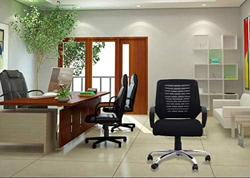 DZYN Furnitures Mesh Revolving Office Chair in Black
