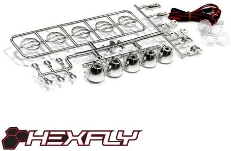 Redcat Racing Hexfly Hx-Led-002 Crawler Led Light Bar Set With 5 Spotlights Chrome