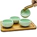 June Fox 8 Pcs Portable Travel Tea Set Vintage Chinese/Japanese Style Porcelain Handmade Kung Fu Tea Set with a Travel Bag (4 Cups)