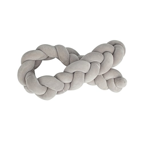 STLY 100 cm Braided Crib Bumper Knot Pillow Knot Cushion Cradle Bumper Nursery Decor Crib Bedding Newborn Gift Decorative Pillow Cot Bumper