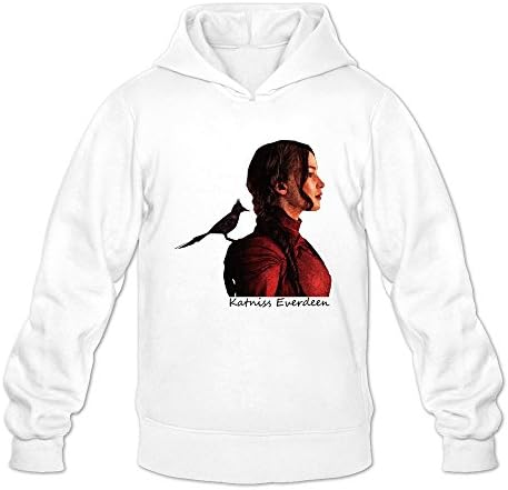 Tjame Men's Featuring Mocking Part 2 Katniss Everdeen Sweatshirt White