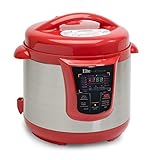 Elite Platinum 8 Quart 14-in-1 Multi-Use Programmable Pressure Cooker, Slow Cooker, Rice Cooker, Sauté, and Warmer - Red