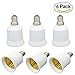 Onite 6pcs E12 to E26 / E27 Adapter - Converts Chandelier Socket (E12) to fit your Medium Socket (E26/E27) Bulb