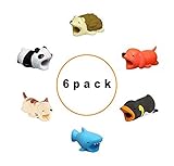 Btroam 5647428705 Animal Charger Cable Protector ｜6 Pack｜Hedgehog, Dog, Penguin, Shark, Cat, Penguin｜