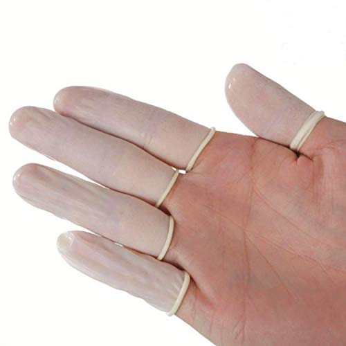 Large Disposable Latex Finger Cots Anti Static Rubber Fingertips