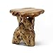 WELLAND Mushroom Seat Stool, Cedar Wood Flower Root/Stand