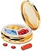 EZY DOSE Fashion Daily Round, Portable On-The-Go Pocket Pharmacy, Pill Box, Organizer and Vitamin Containers, Snap Shut Lids, Perfect For Traveling, Color May Vary, BPA Free