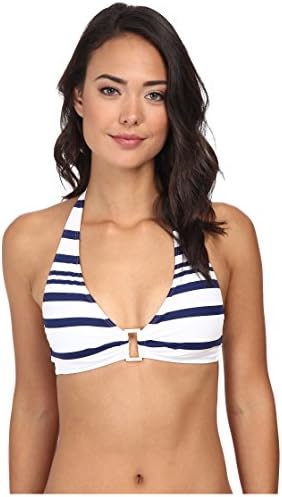 Lauren Ralph Lauren Striped Hardware Halter Bikini Top
