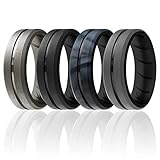 ROQ Silicone Rubber Wedding Ring for Men, Comfort