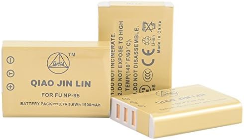 QIAOJINLIN 3-Pack Backup Battery for Fujifilm NP-95 FinePix F30 F31fd Real 3D W1 X100 X30 X100T X100LE X100S X-S1 X70 Digital Camera