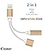 iphone 7 / 7 plus / 8 / X adapter, (Support iOS 10.3, iOS 11)Cone 2 in 1 Lightning Adapter and Charger, Lightning to 3.5mm Aux Headphone Jack Audio Adapter for iphone X, 8, 8 plus, 7, 7 plus(Gold)
