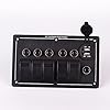 Iztoss-Waterproof-5-Gang-Aluminum-LED-Rocker-Switch-Panel-Power-Socket-Marine-Boat