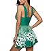 Mlide Womens S-5XL Plus-Size Swimsiut Tankini Swimming Suit 2 Piece Padded Top Retro Printed Swimwear Greenthumb 3