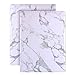 Plinrise Luxury Marble Portfolio File Folder Document Resume Organizer,Padfolio File Holder Folders Letter Size,Clipboard Folder with Writing Pad, White