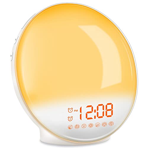 TITIROBA Wake Up Light, Sunrise Alarm Clock Radio, Bedside Lamp with