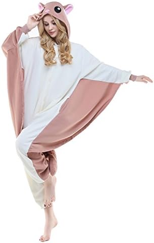 SWEETXIN Halloween Flying Squirrel Unisex Adult Pyjamas Animals Costumes (XL, Flying Squirrel)