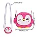 Hipiwe Kids Crossbody Purse Shoulder Bag Mini Cute Little Girls Purses Bags Cartoon Animal Preschool Messenger Handbag for Children Toddler Baby Girls (Pink Penguin)